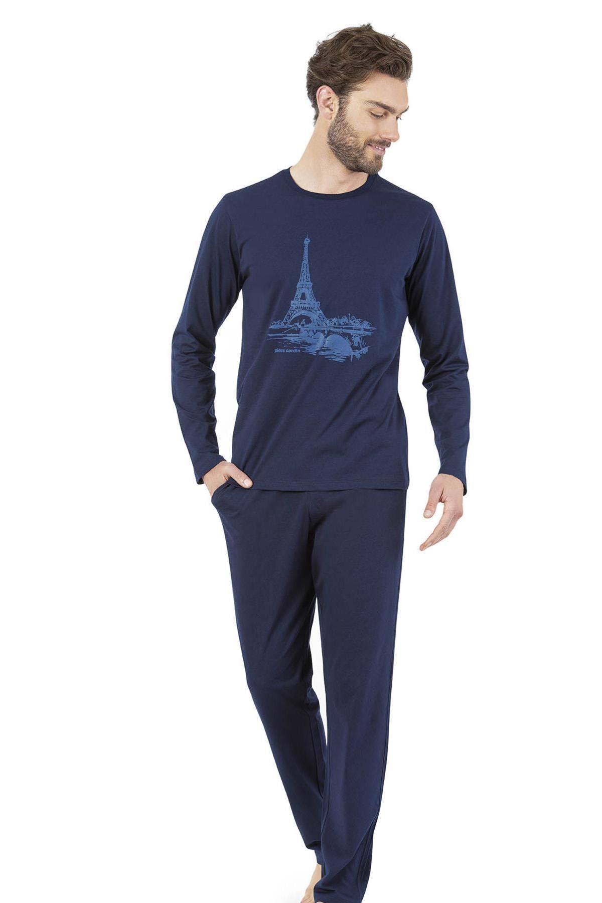 Pierre Cardin Erkek Pijama Takım, %100 Pamuklu, Cep Detaylıdır