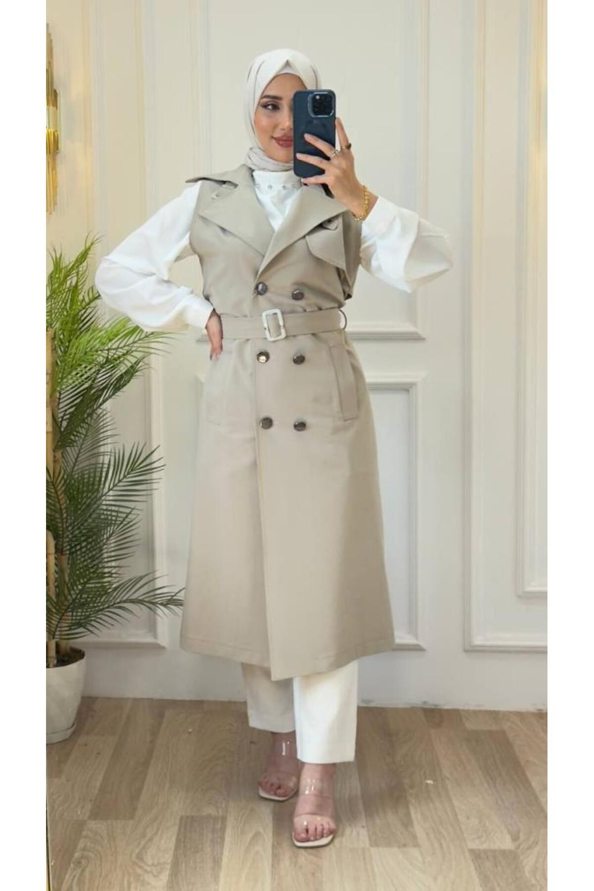 iqraafashion kadın iki parçalı yelek model M9061