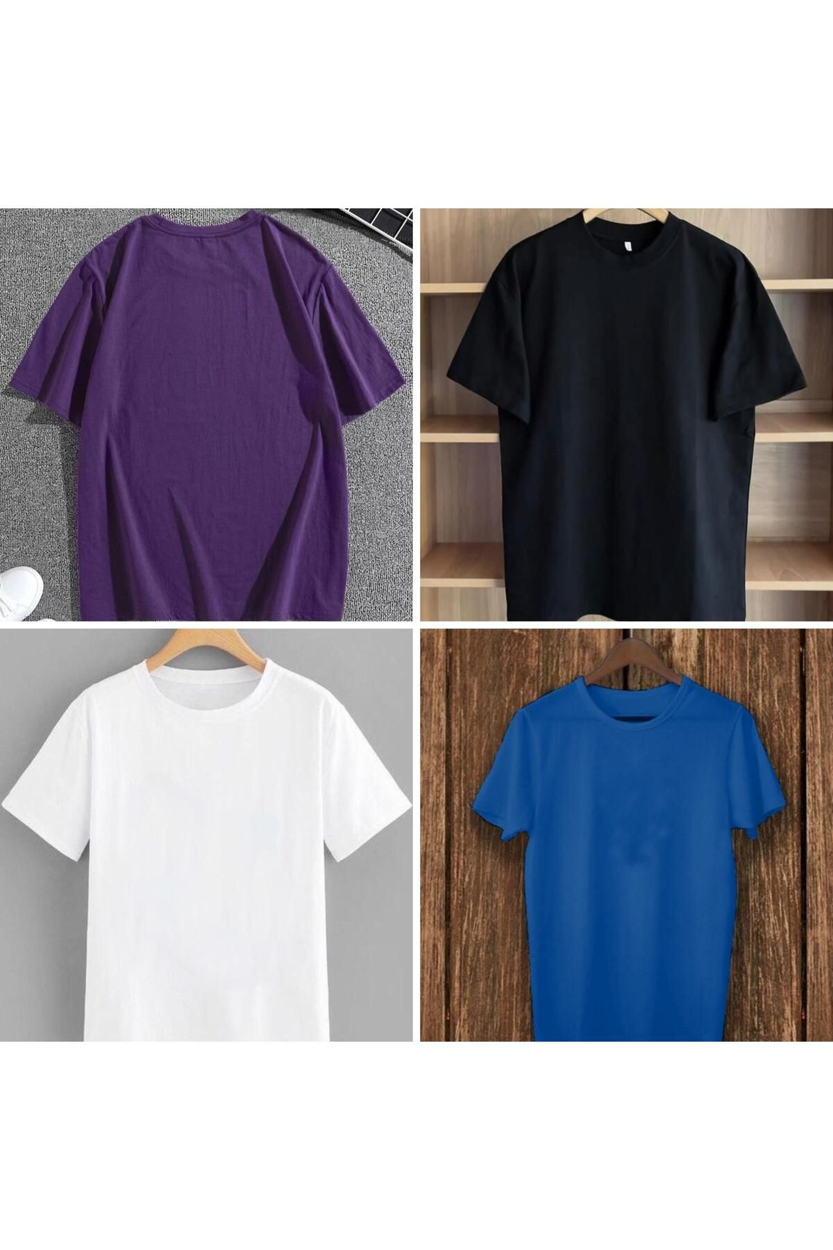 THE WHITE Baskısız Casual 4'lü T-Shirt