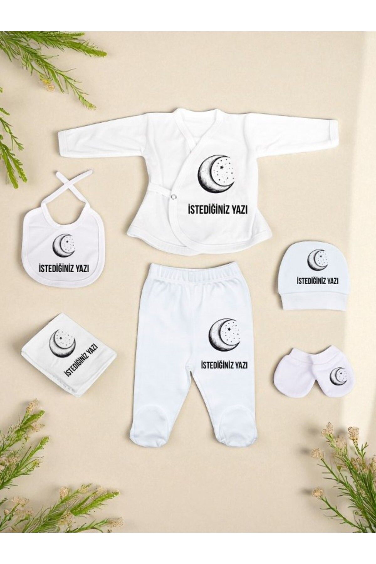 lili hediyelik Ay Yıldızlı Bebek Hastane Çıkışı Kız Bebek Erkek Bebek Hastane Çıkışı Yenidoğan Bebek Kıyafetleri