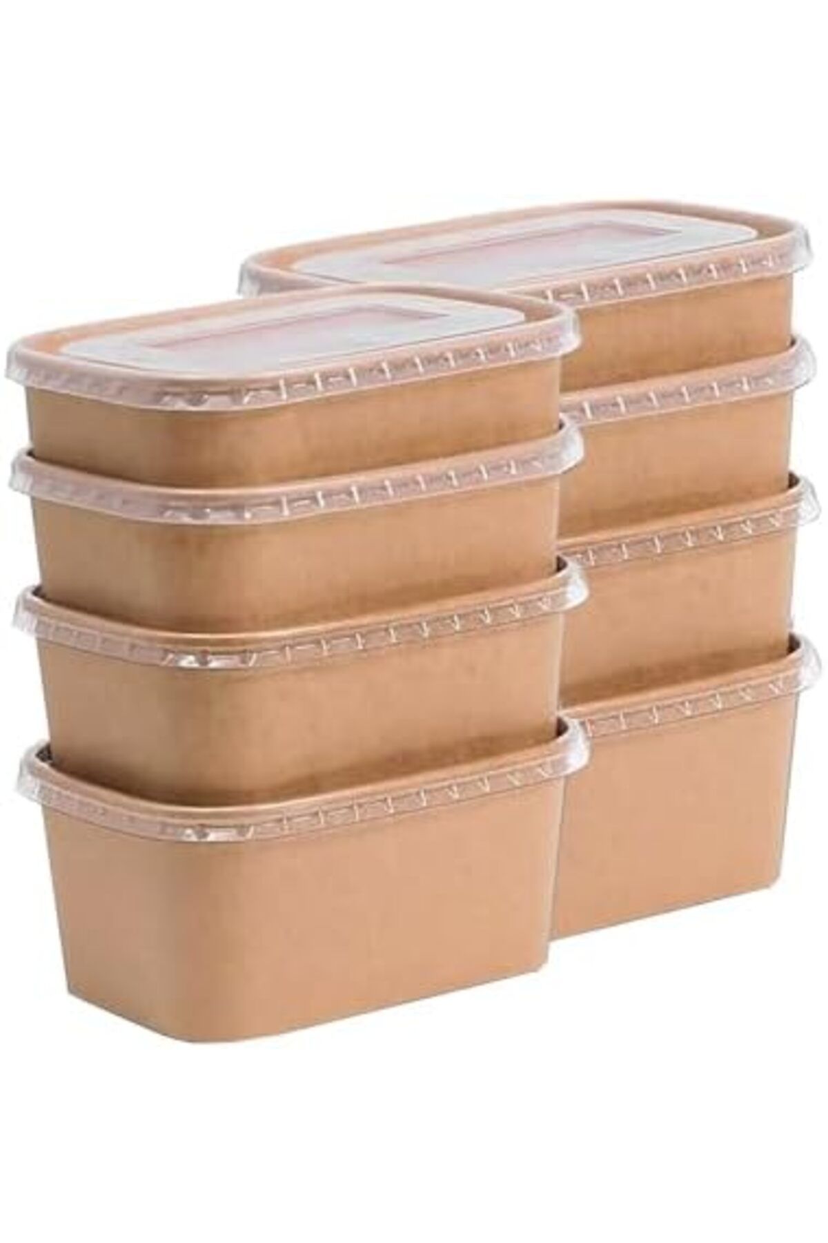 Ideal Pack-Kraft Mini Rectangular Containers with PET Lids - 250 ml (10 PCS) 4