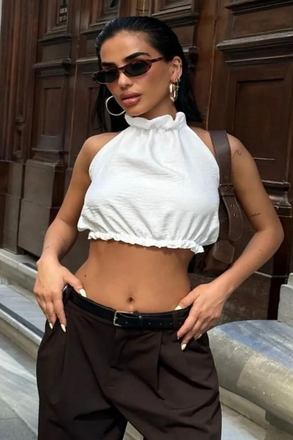 DİONNA Sırt Dekolteli Crop Bluz