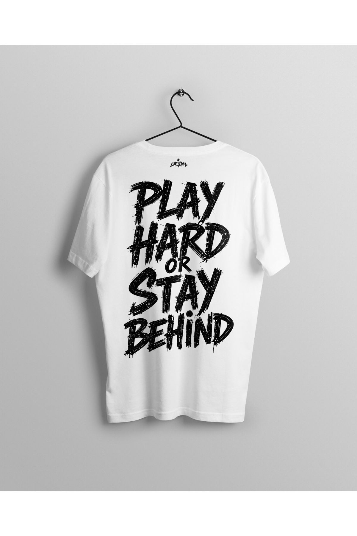 Ct Erkek Oversize Baskılı T-Shirt - Play or Stay