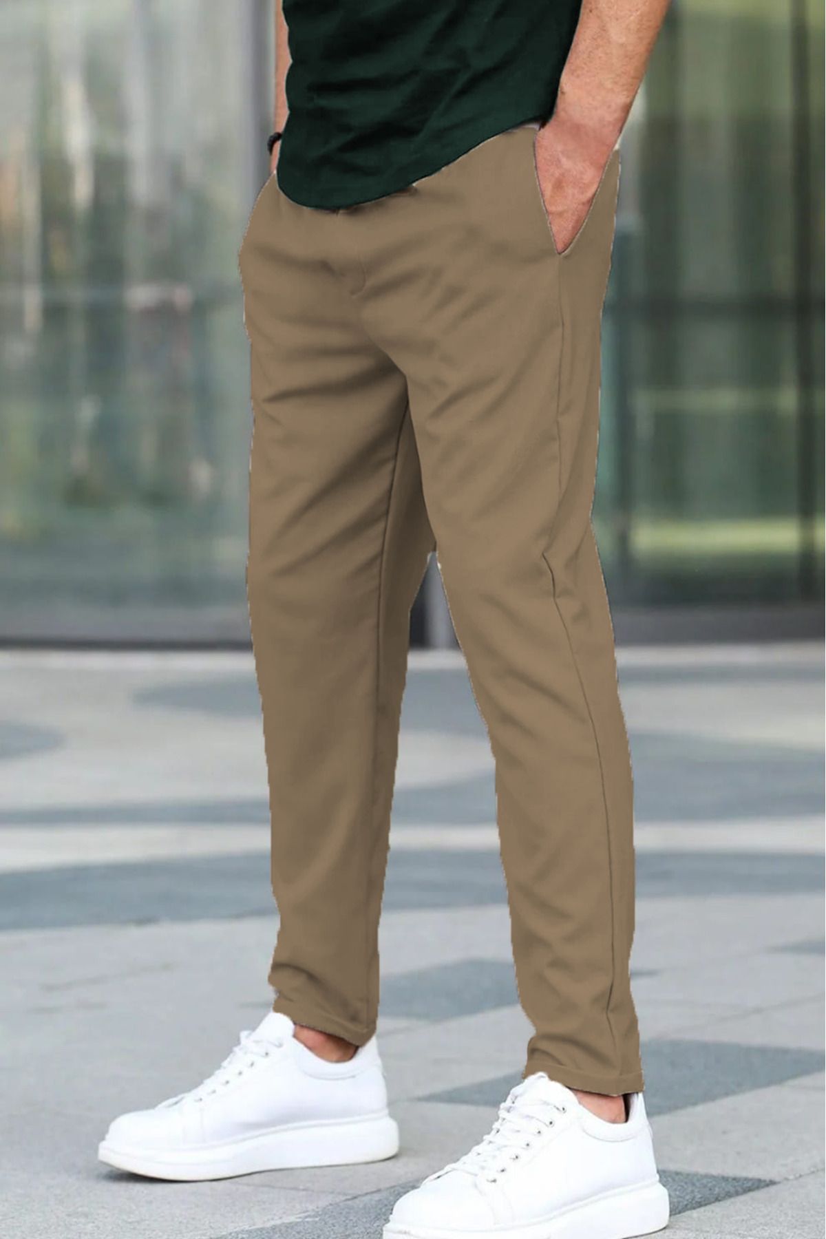 irkkids Erkek Kaliteli Kumaş Bel Lastikli Kemerli Jogger Pantolon