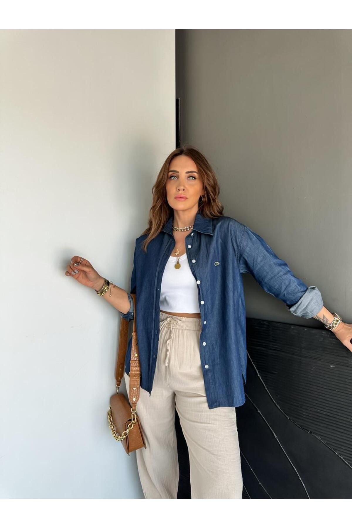 Zerrincan Giyim Mavi Marka Model Kot Gömlek