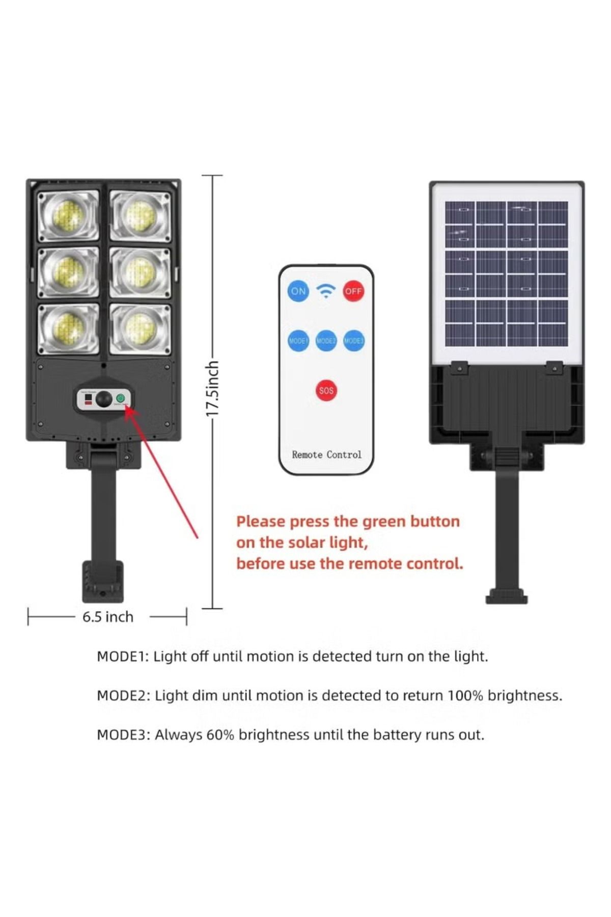 Toybox-Solar Street Lights 180 LED Super Bright Solar LED Light Outdoor Street Lamp 3 Light Mode Motion Sen 2