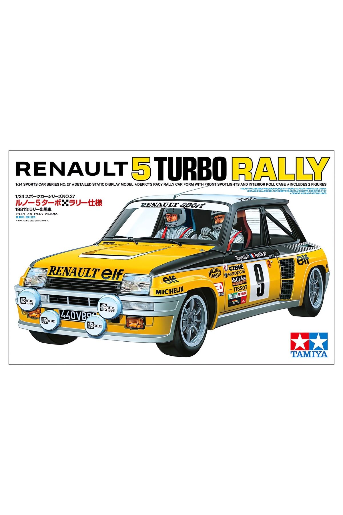 TAMIYA 1/24 Renault 5 Turbo Rally Plastik Araba Maket Kiti, Demonte Hobi Seti