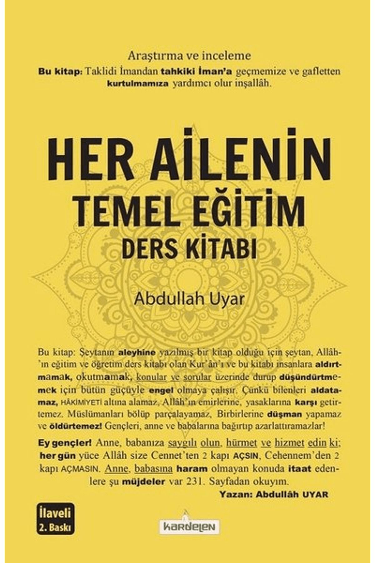 Kardelen Yayınları Her Ailenin Temel Eğitim Ders Kitabı