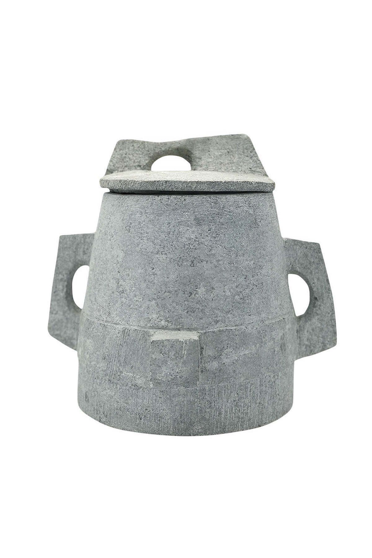 قدر حجر يمني مع غطاء