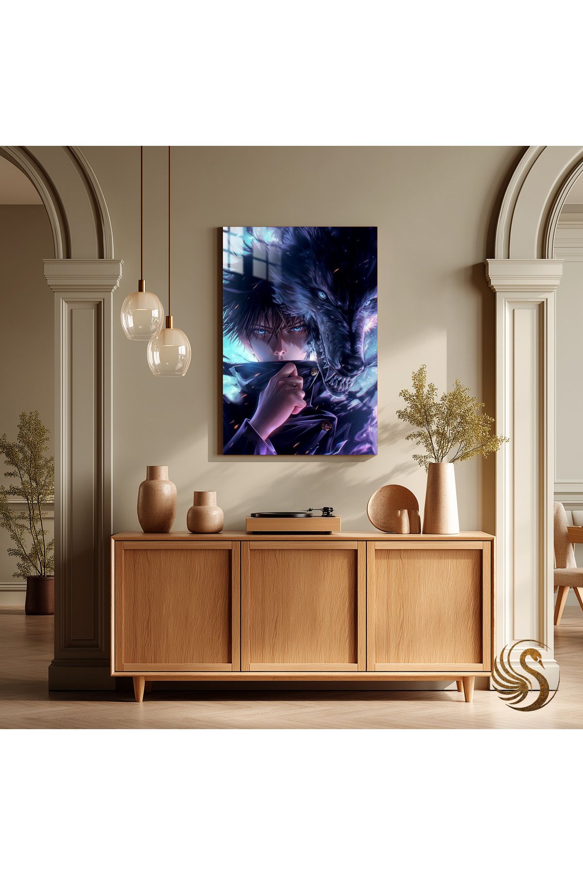 Lora Loom Anime Metal Poster – Fushiguro Megumi | Jujutsu Kaisen Kurtlu Duvar Dekoru, Otaku Hediyesi