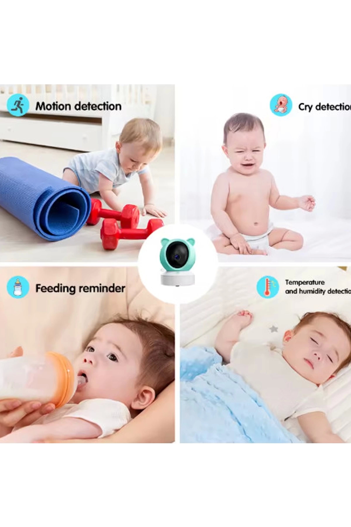 Vothoon 5 Inc Ekran Bebek Kamerası Monitörlü Konuşma Özellikli ışıklı Gece Görüslü Kamera fotoğrafı 3 (önizleme)
