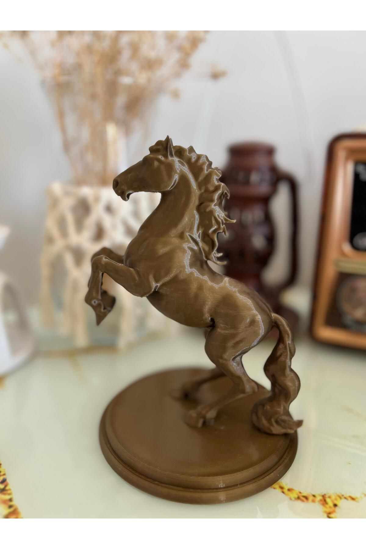 BatuBilge3d Şahlanan At Figürü Biblo | 17 cm Dekoratif Heykel
