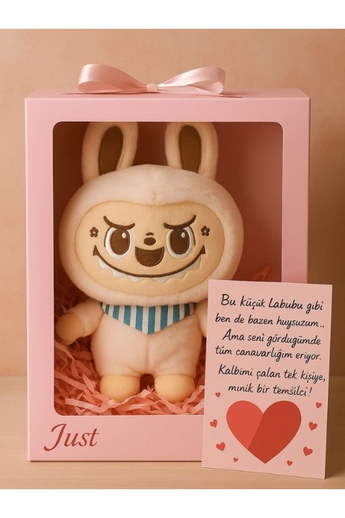 NUNU LABUBU-30 CM SEVİMLİ CANAVAR PELUŞ (İSTEĞE BAĞLI NOT KİŞİSELLEŞTİRİLEBİLİR)
