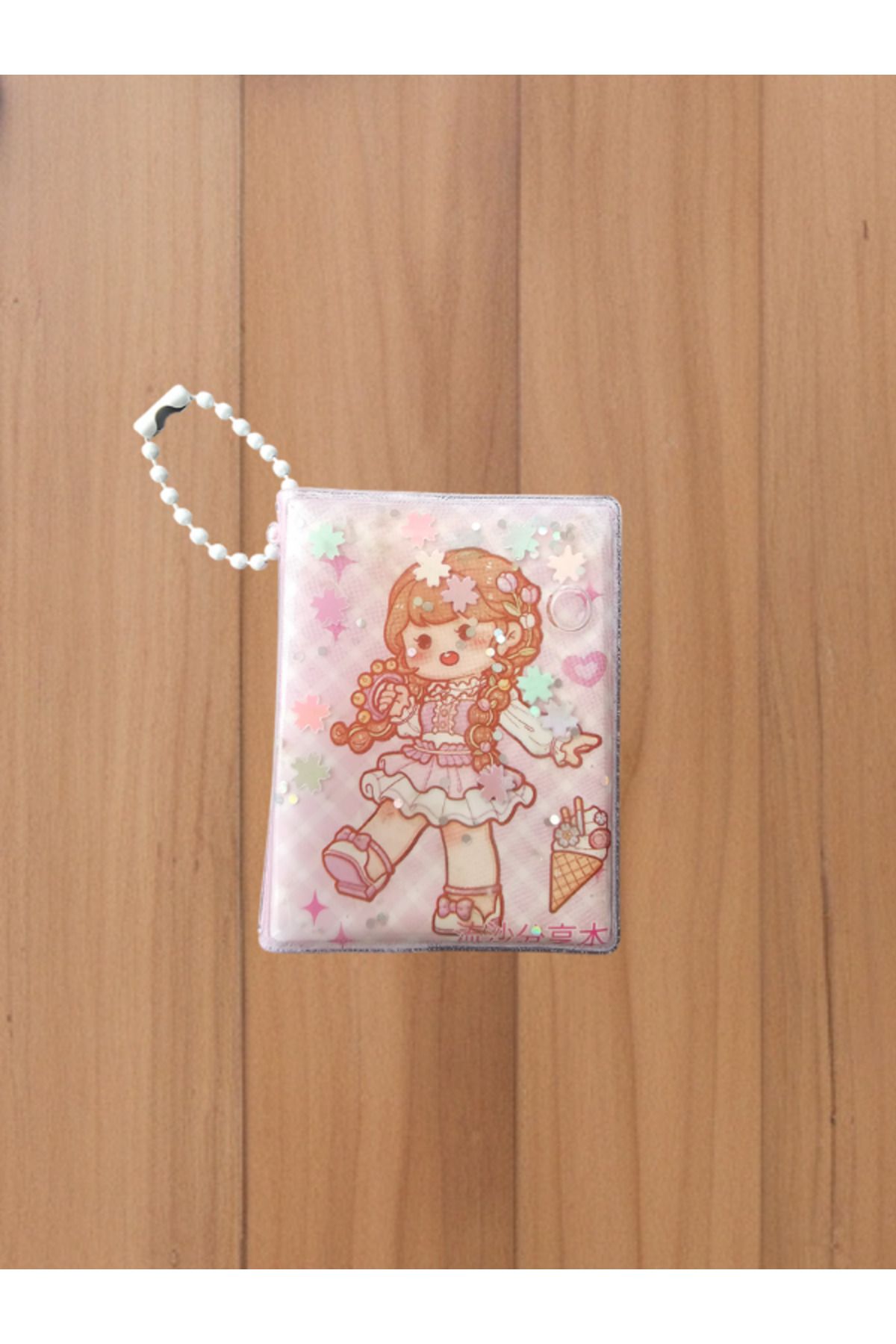 Çınar Sulu Simli Kawaii Kız Temalı 4,5 cm x 5,5 cm Mini Defter (Tekli)