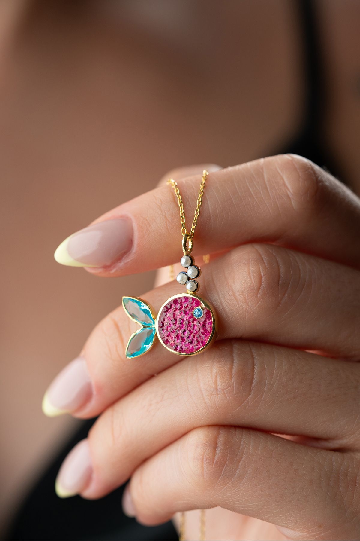 Silvano Jewelry 925 Ayar Gümüş İncili Balık Kolye