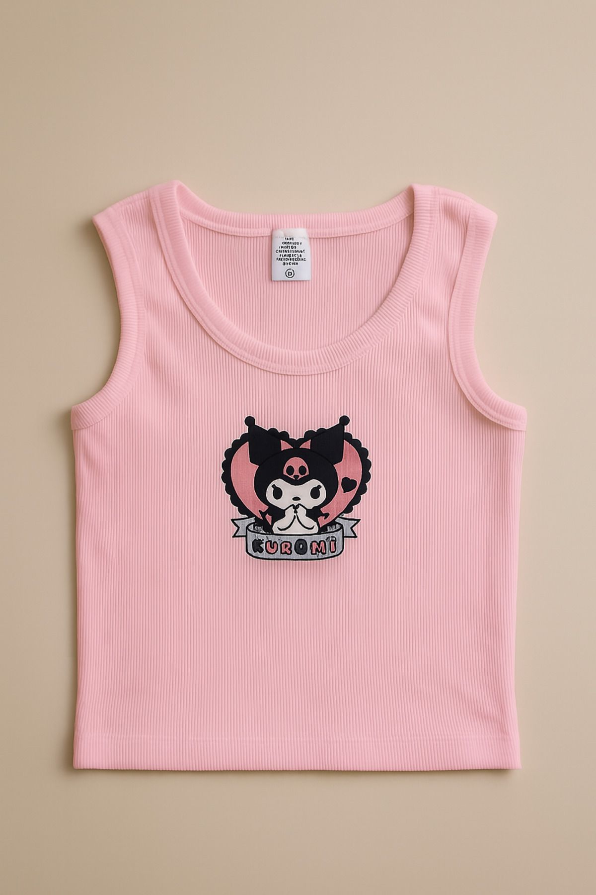 Lunara Kız Çocuk KUROMİ Baskılı Askılı Crop Tshirt