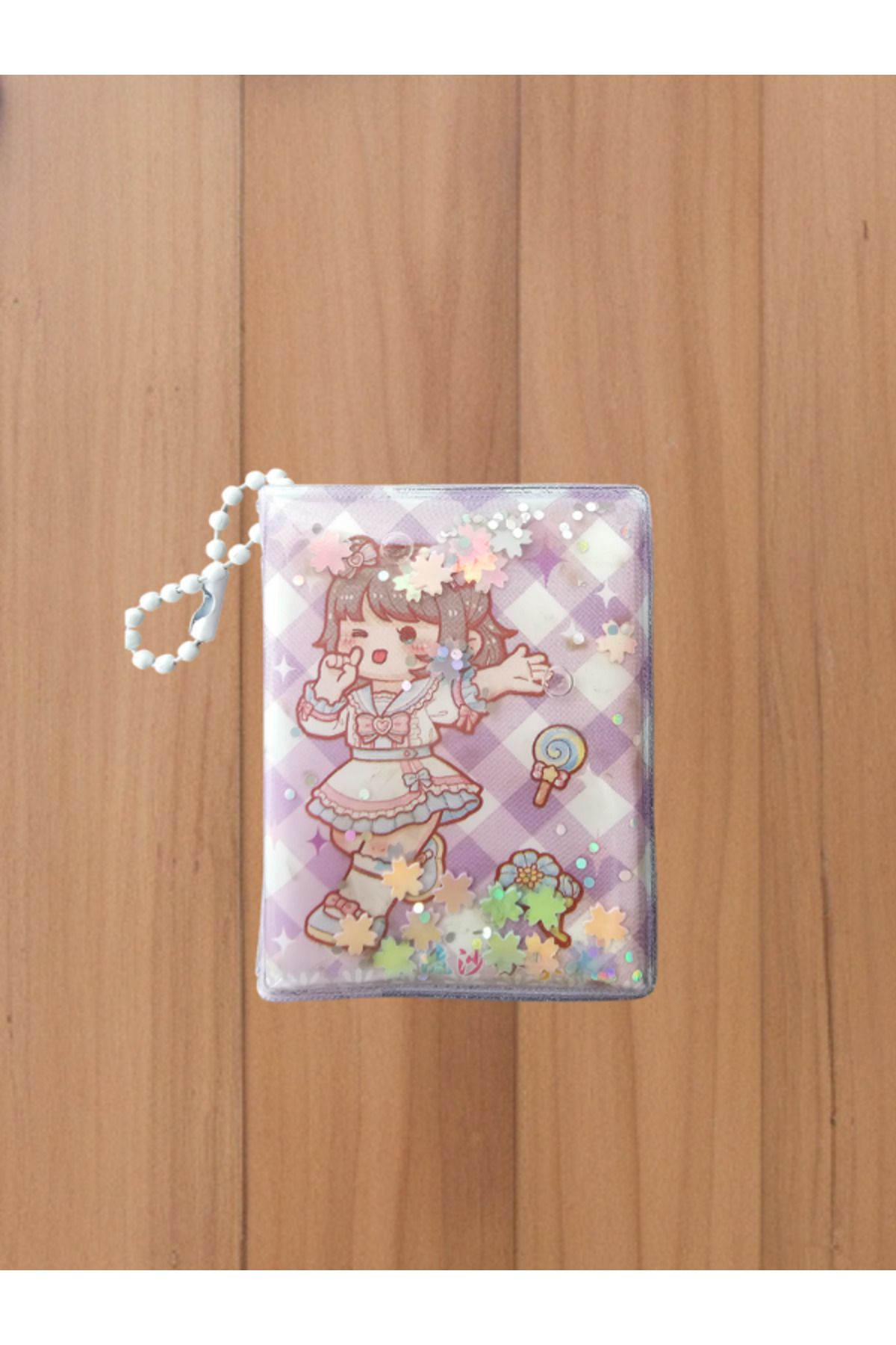 Çınar Sulu Simli Kawaii Kız Temalı 4,5 cm x 5,5 cm Mini Defter (Tekli)