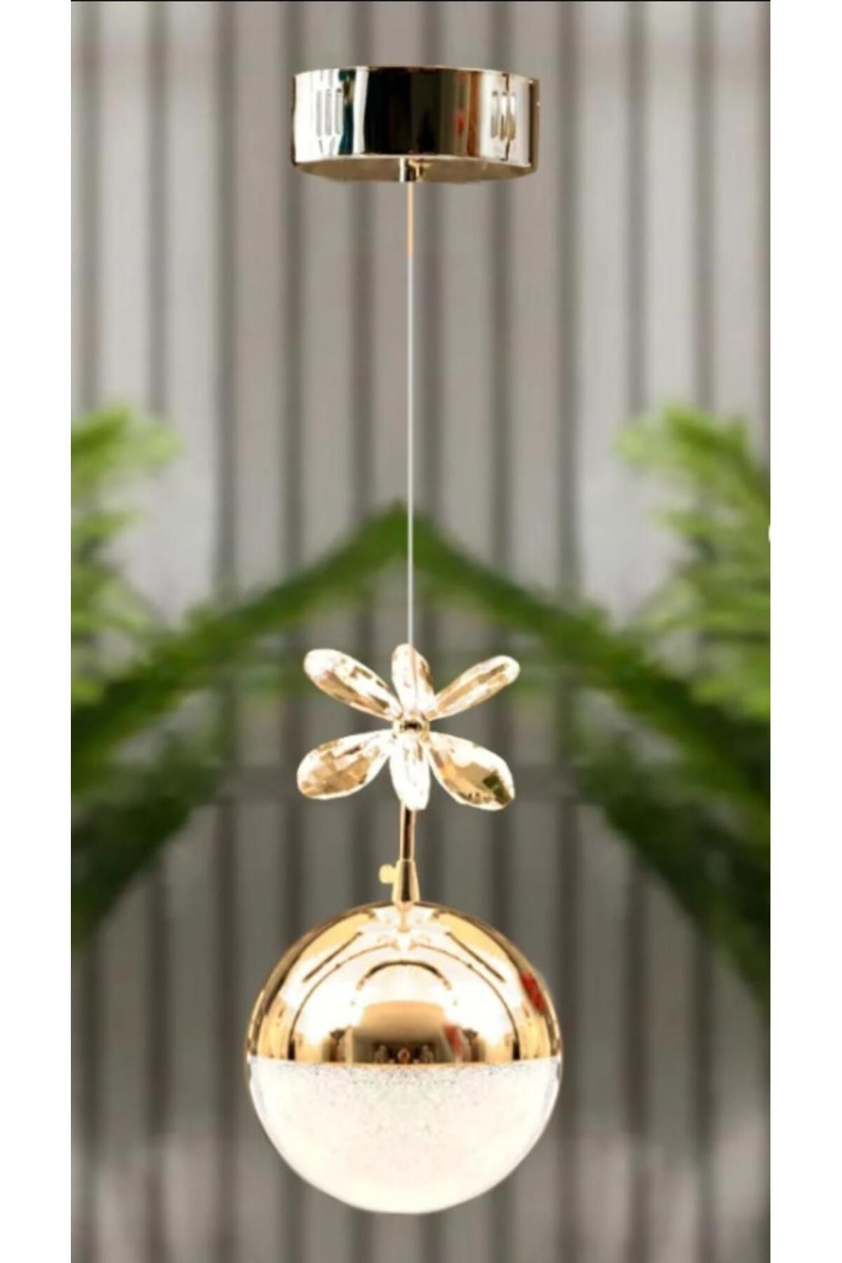EY-EL TASARIM ŞEKER TOP MODERN SARKIT LED AVİZE 3 RENK GOLD KAPLAMALI