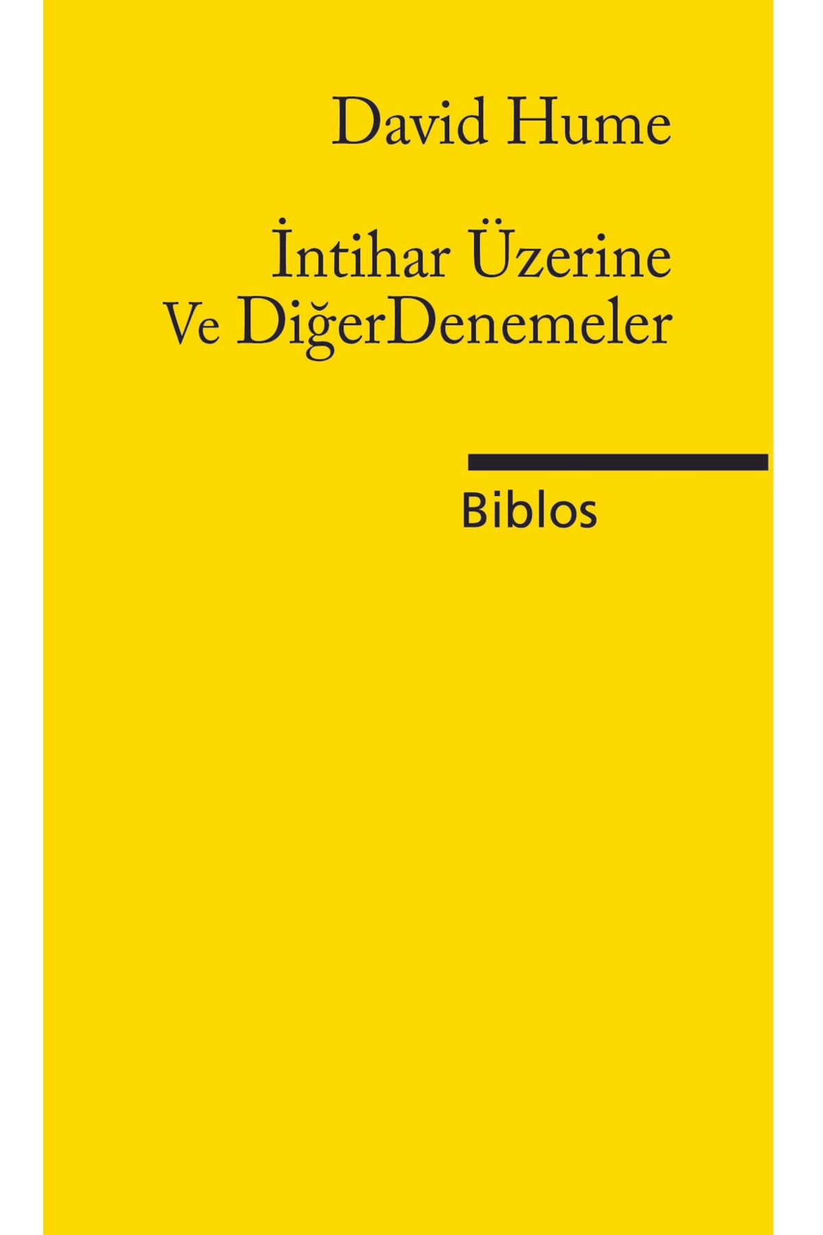 Biblos Kitabevi İntihar Üzerine ve Diğer Denemeler