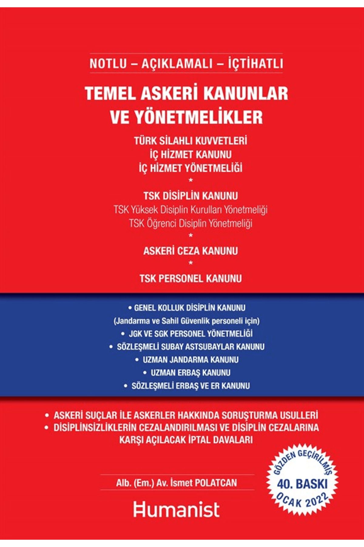 Hümanist Kitap Yayıncılık Temel Askeri Kanunlar ve Yönetmelikler
