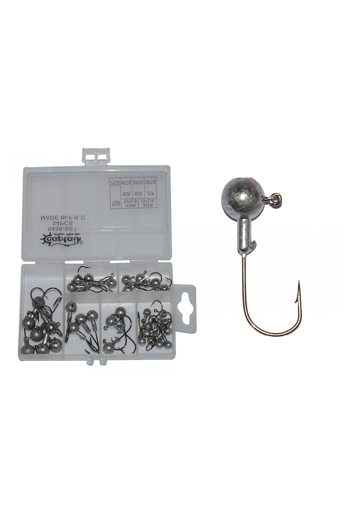 CAPTAIN 6436 Compact Eco Mix Kutulu Jig Head Seti 2-3-5-7gr 34lü Set