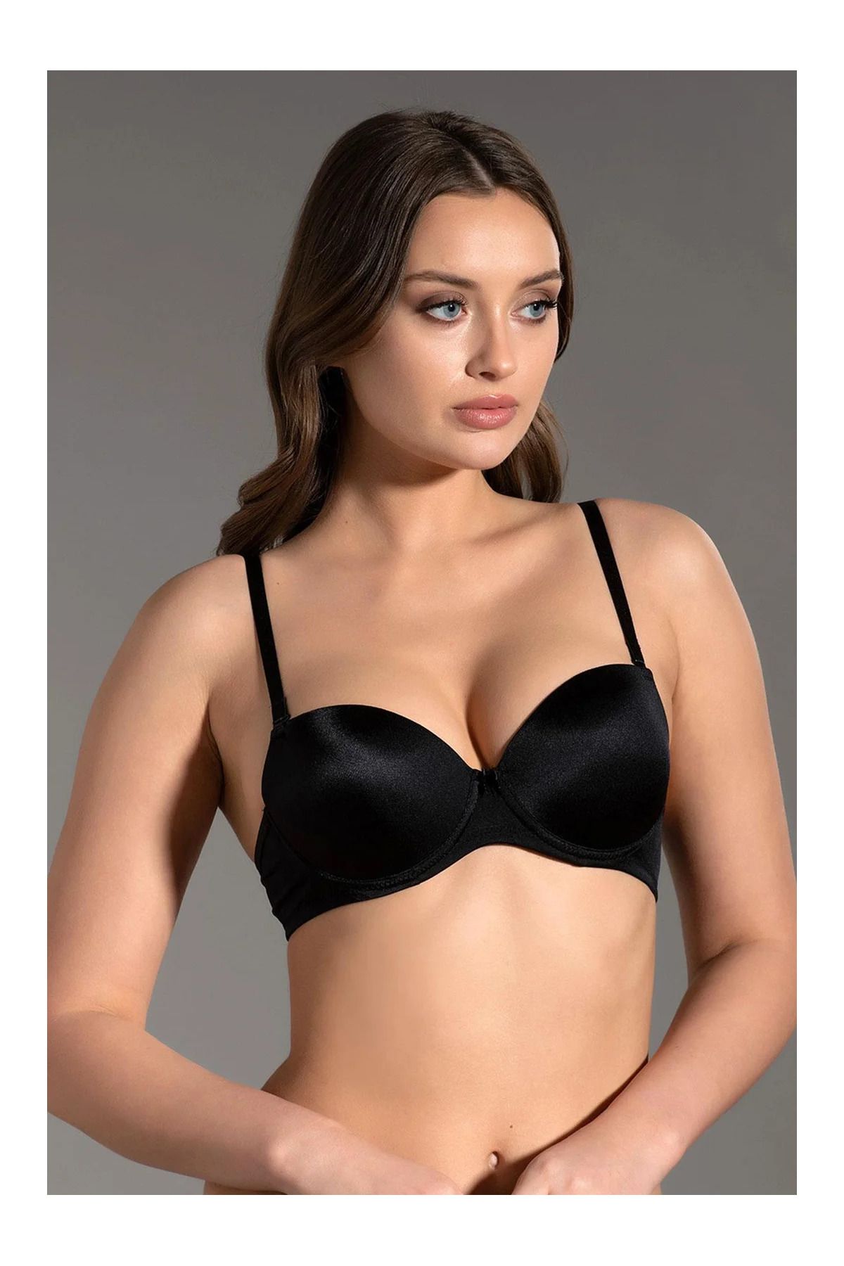 Butik NEW BRA 33 7020 Destekli Balenli Sütyen Çıkarılabilir Askılı SİYAH