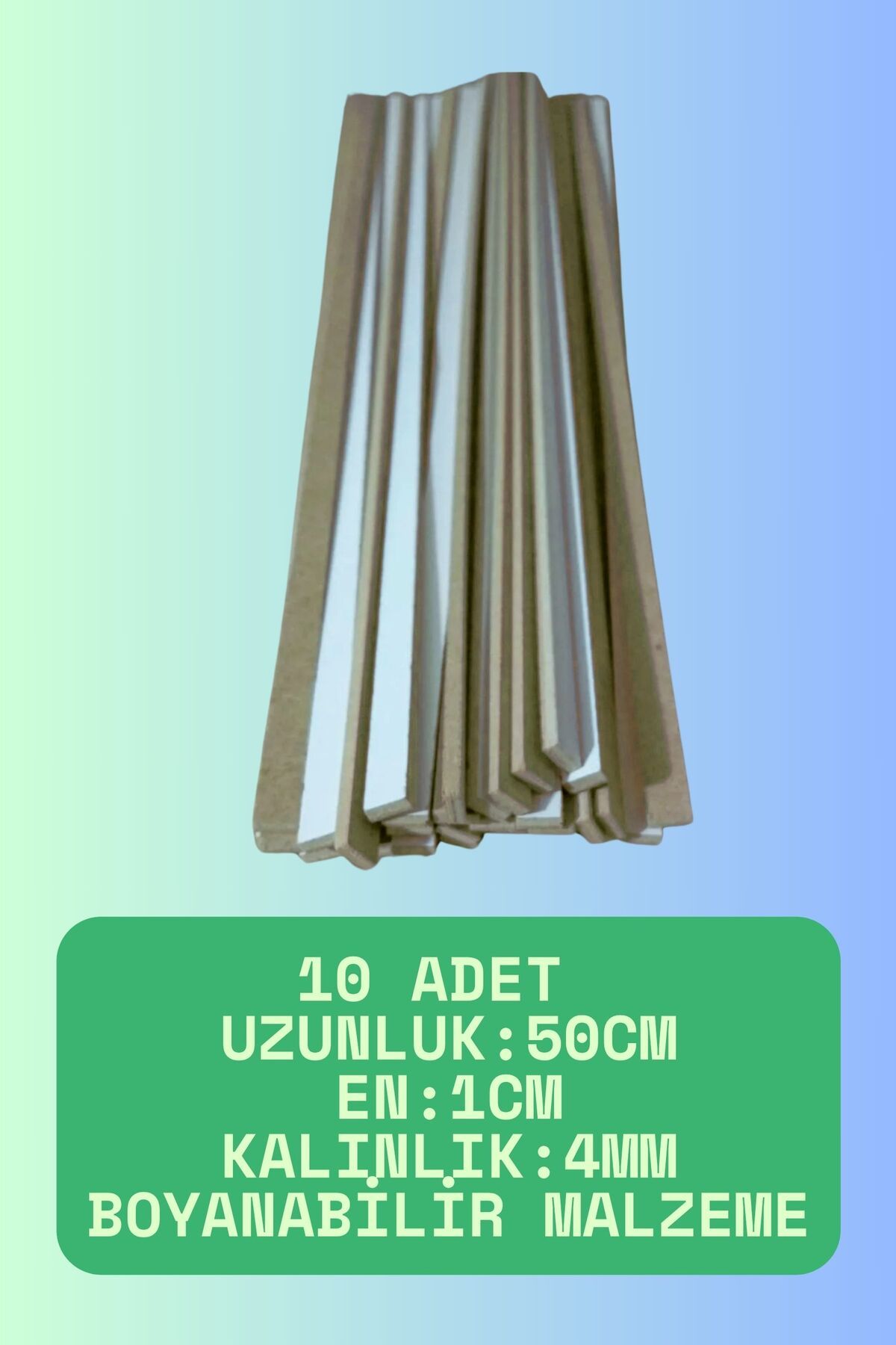 EKE HOUSE 1cm x 50 cm 4mm MDF ÇITA / Hobi- Dekorasyon Çıtası