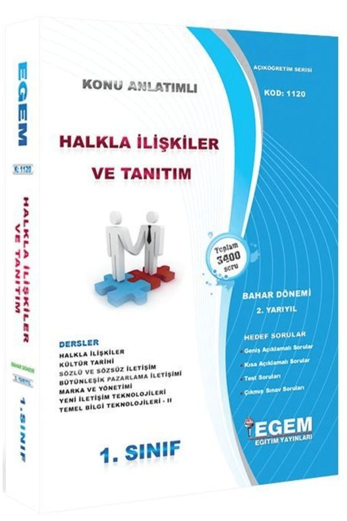 Egem Eğitim Yayınları 1. Sınıf 2. Yarıyıl Halkla İlişkiler ve Tanıtım Konu Anlatımlı Hedef Sorular