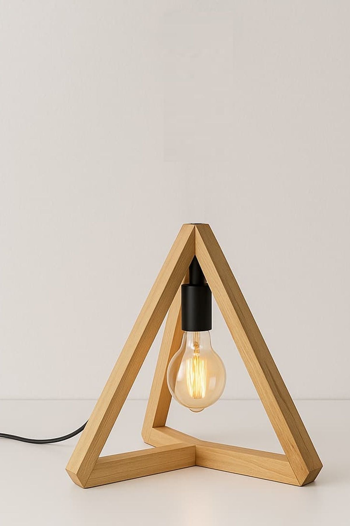 Onouqo Modena Ahşap Tasarım Modern Klasik Rustik Retro Vintage Naturel Eskitme Dekoratif Masa Gece Lambası