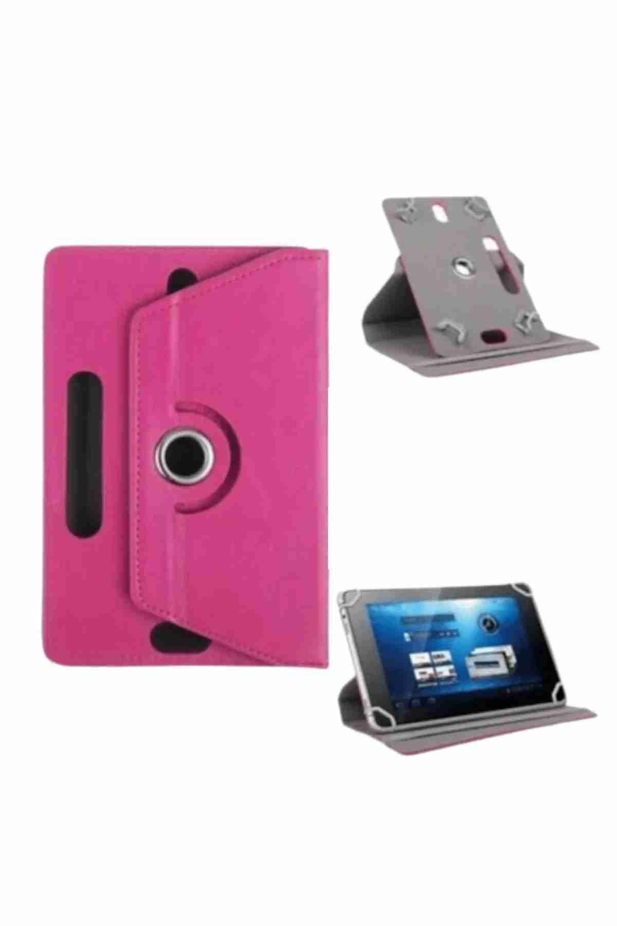 Fuchsia Smart Tab M8 Uyumlu 2ghz 2 32,8 1280x800 Ips 8" Standlı 360° Dönebilen Deri Tablet Kılıfı