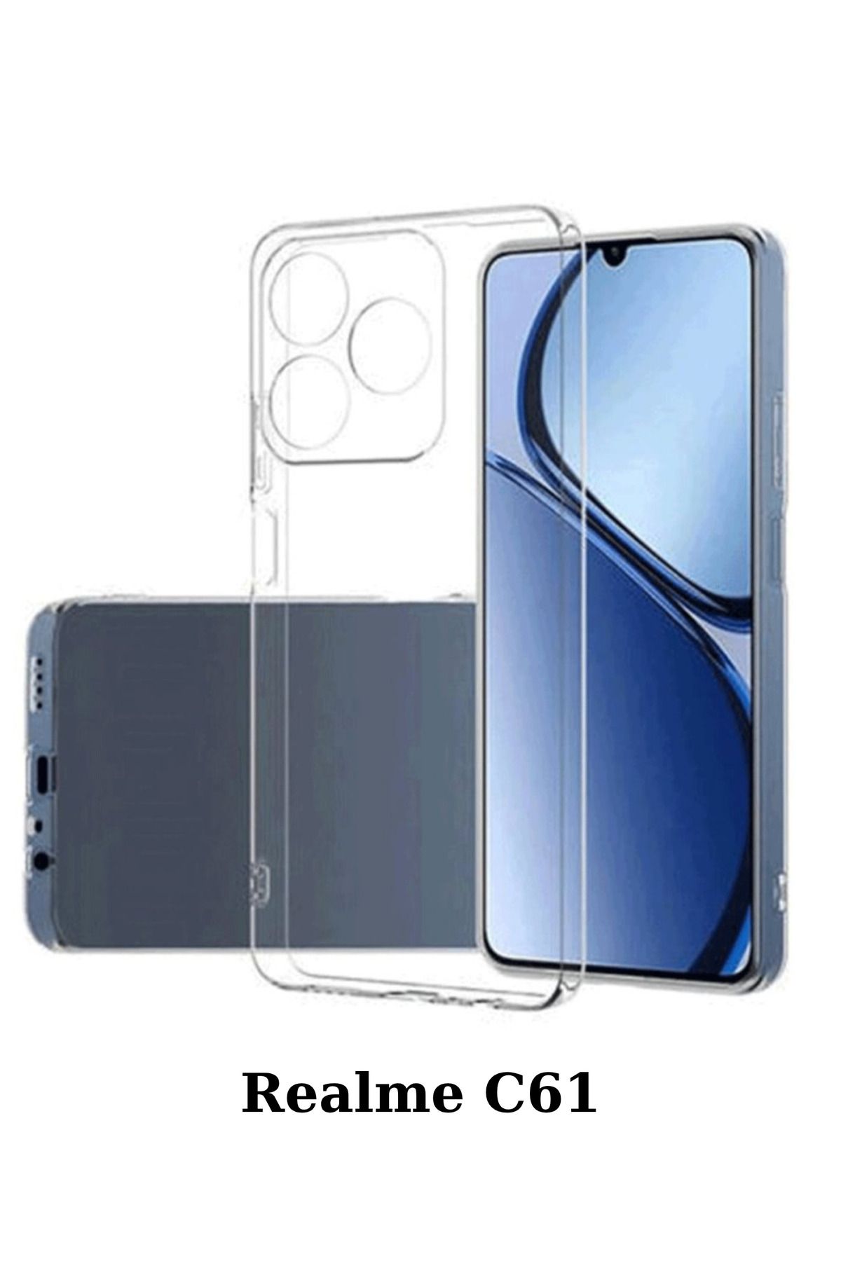 foxpower Realme C61 Şeffaf Kılıf 0.2mm Şeffaf Silikon