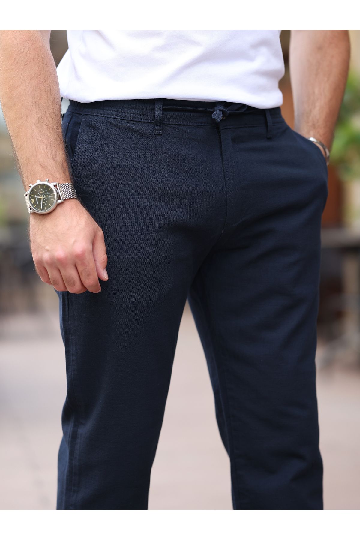 BASEL.CO Yazlık İnce Keten Jogger Pantolon