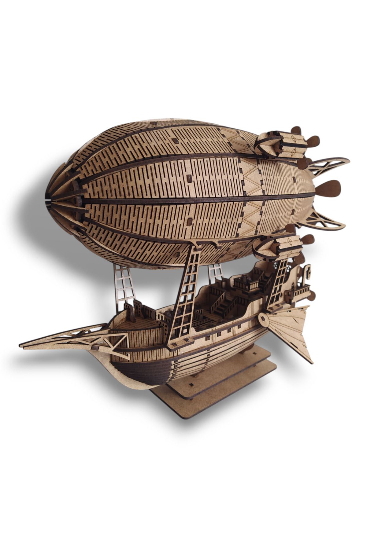 Home Hava balonu mekanizmalı dekoratif 3d Ahşap gemi -300 parça 3d puzzle maket