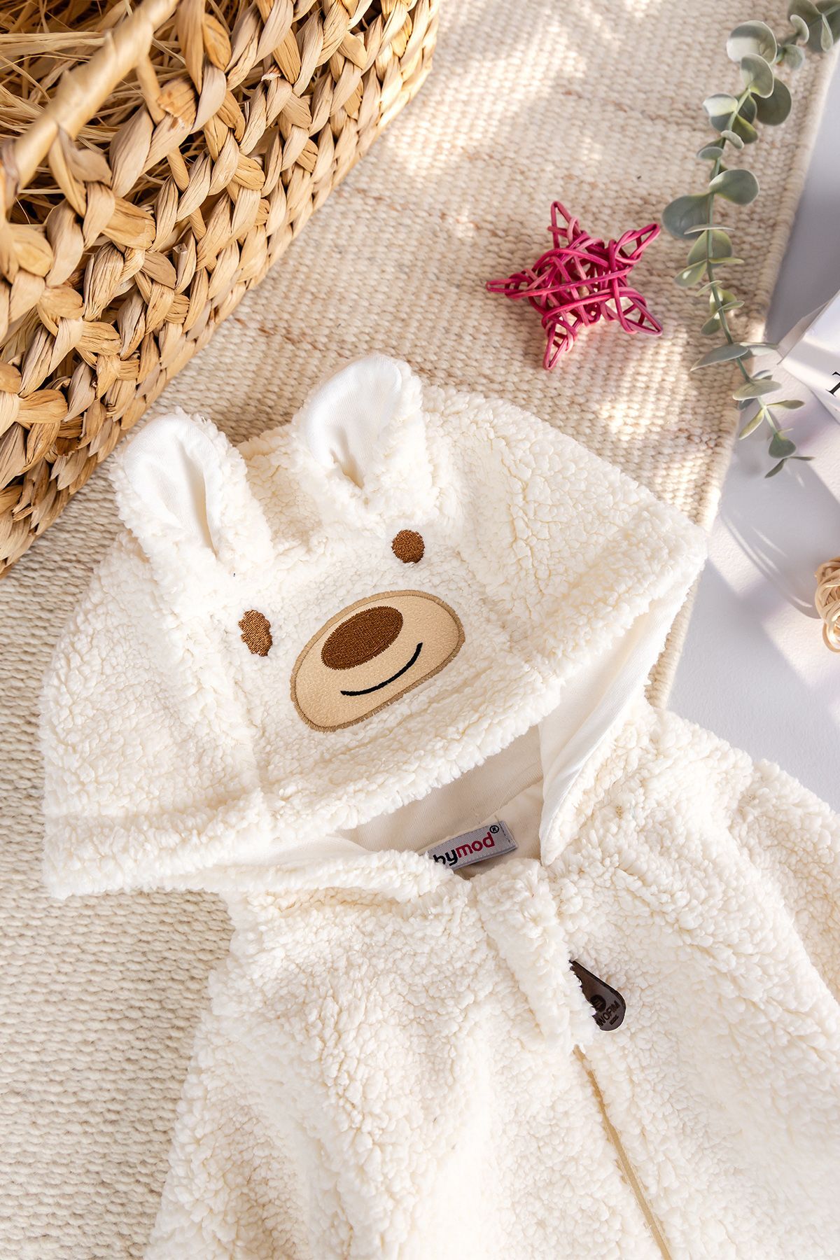 Babymod Kapüşonlu Welsoft Peluş Kışlık Kız/Erkek Bebek Tulum fotoğrafı 5 (önizleme)