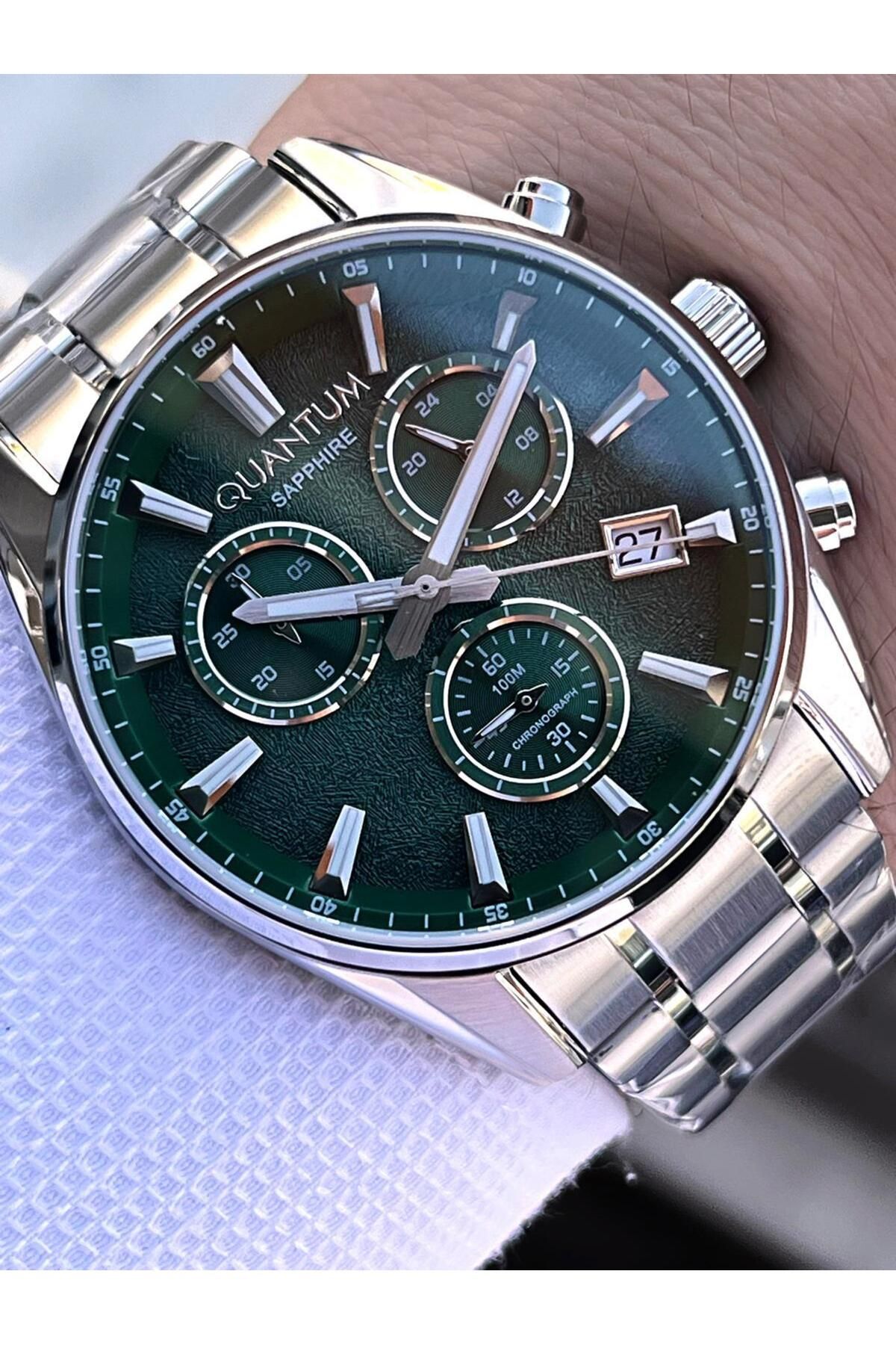 Quantum Sapphire Cizilmez Cam Çelik Kordon İç Kadran Fonksiyonları Aktif 10 Atm Erkek Kol Saat NQ370