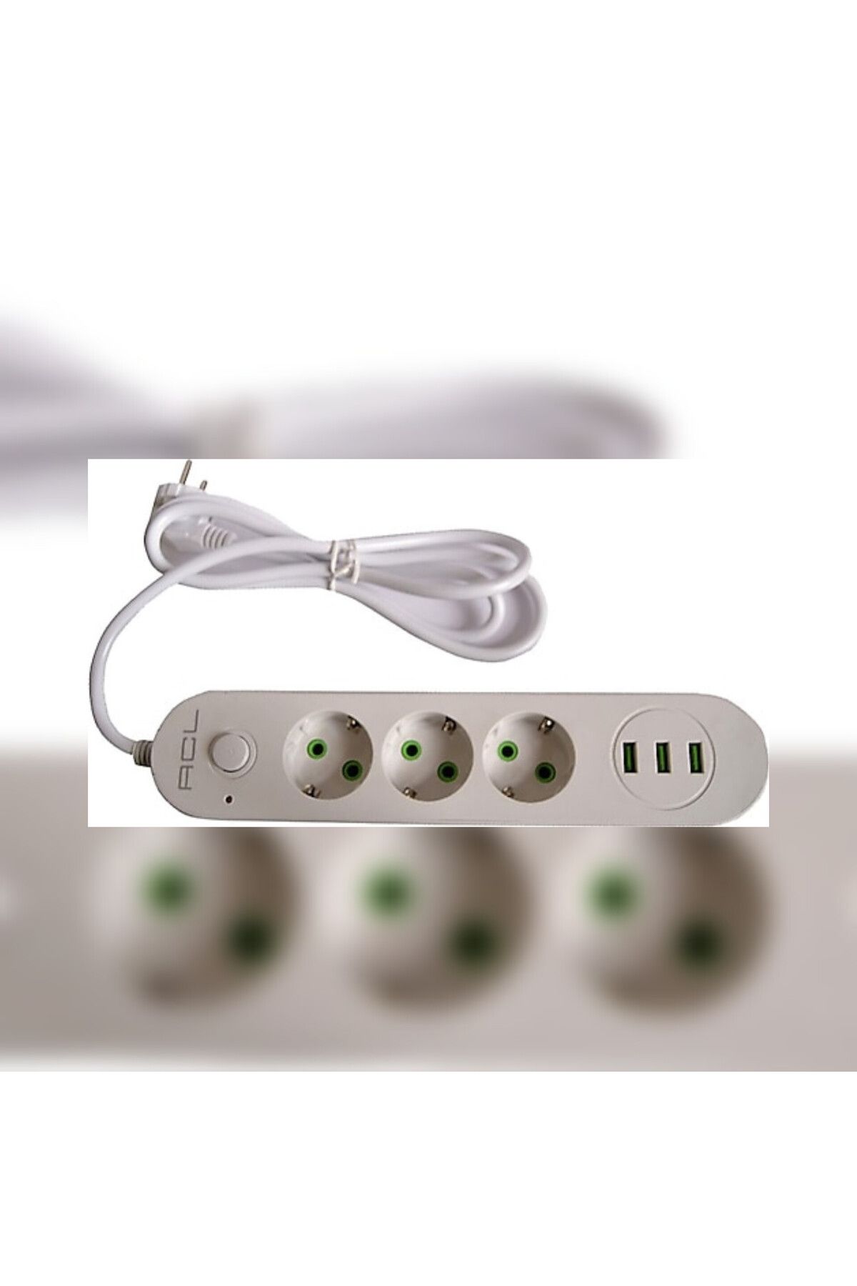 abnturk Anahtarlı 3 Usb 'li 3 Girişli 1,5 Metre Kablo Akım Korumalı Priz