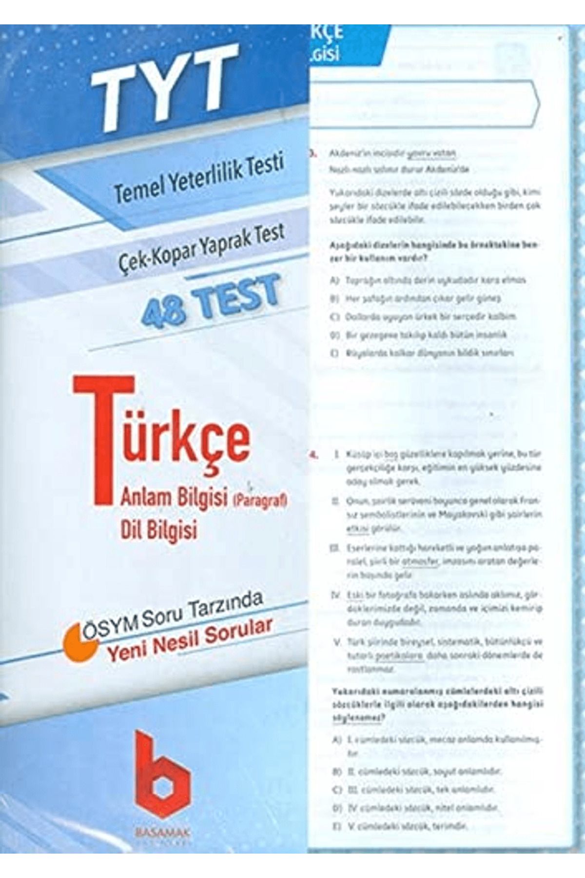 Basamak Yayınları 2020 TYT Türkçe Çek - Kopar Yaprak Test
