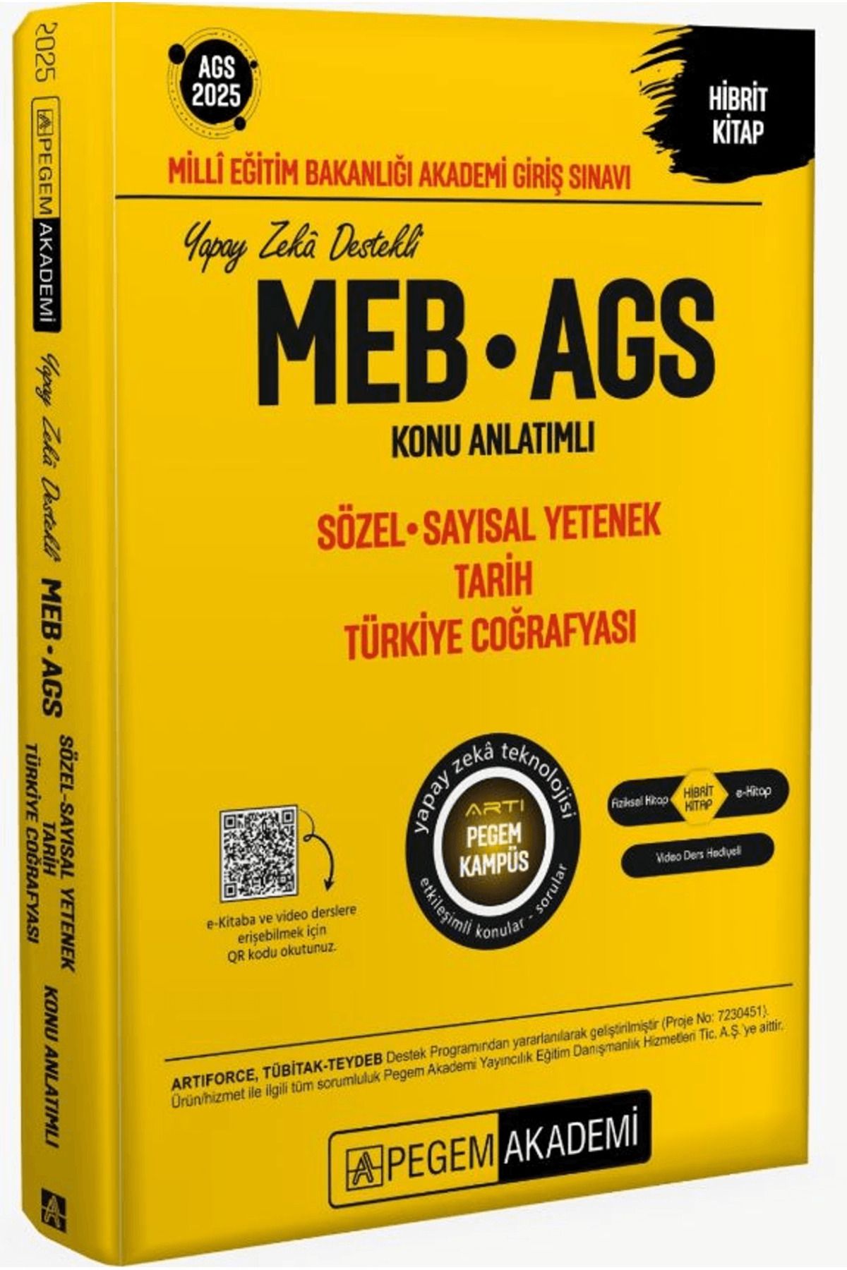 Pegem Akademi Yayıncılık 2025 MEB - AGS Konu Anlatımlı Sözel Sayısal Yetenek Tarih Türkiye Coğrafyası