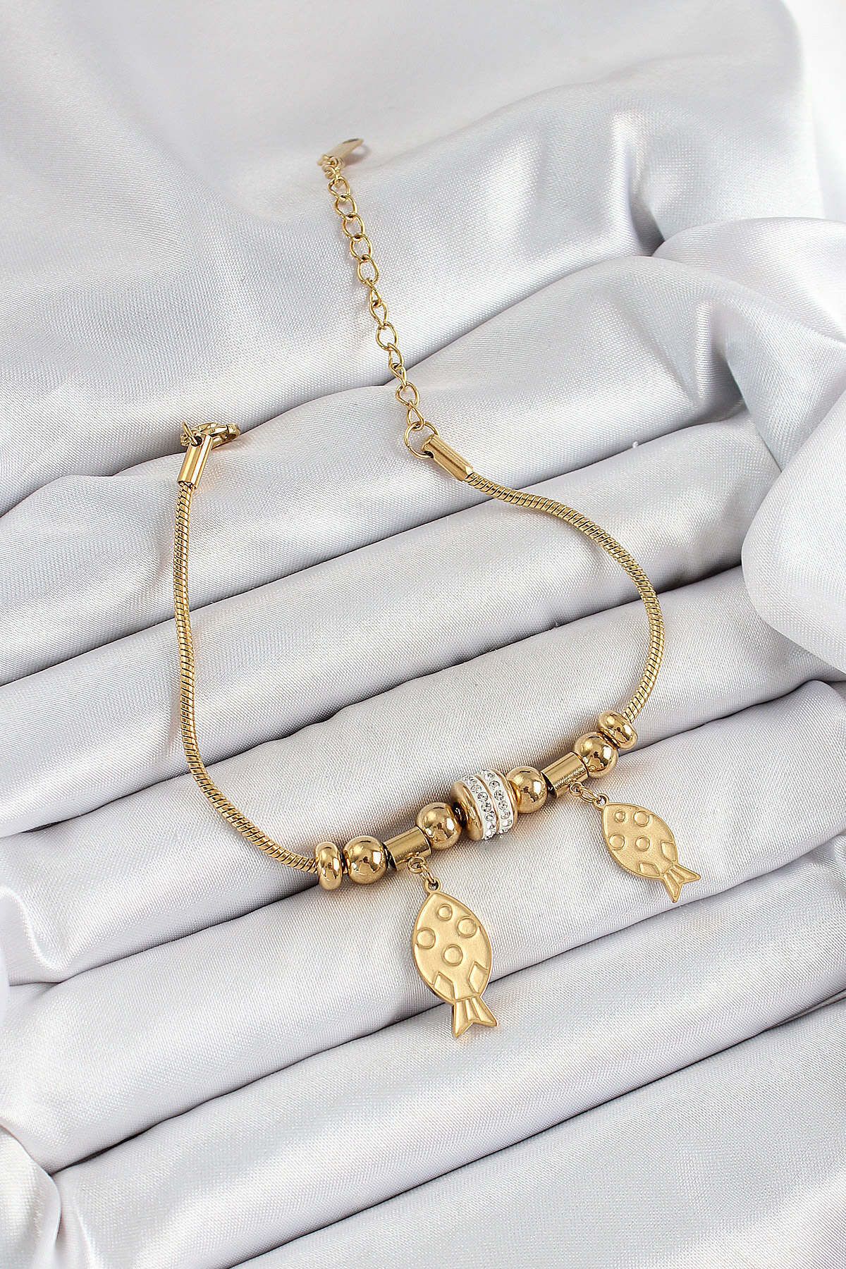 Avantaj Kapıda ® 316L Çelik Gold Renk Balık Model Kadın Bileklik