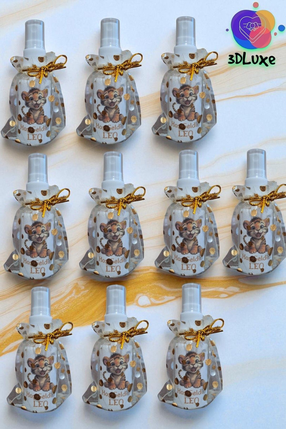 3DLuxeDekor Spray Kolonya Hediyelik/CAM 10 ADET (Bebek, Söz, Nişan, Kına, Düğün, Mevlid)