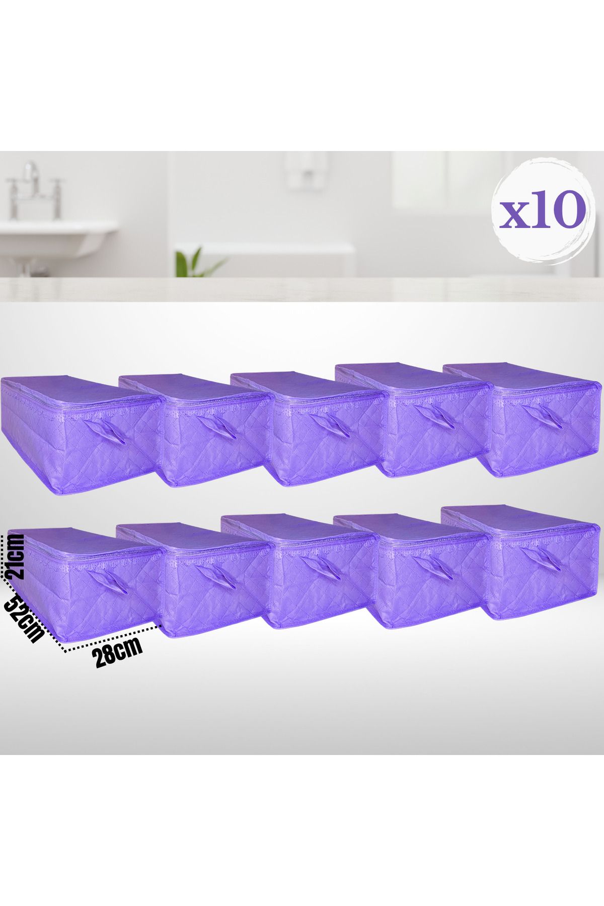 Sertil 10 Adet 52cm x 28cm x 21cm Havlu Hurcu Depolama Düzenleme