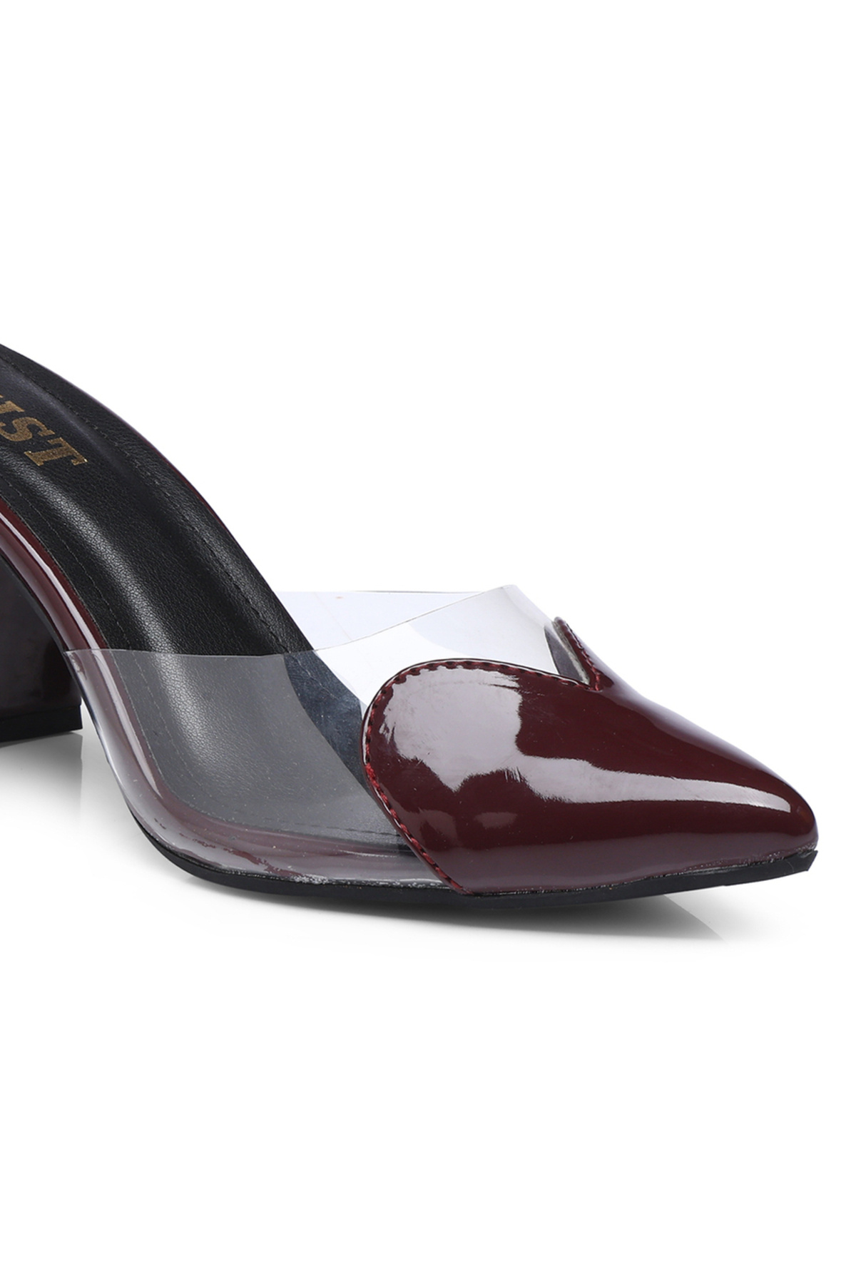 GNIST By Styli-Plain Pointed Toe Block Heel Mules 3