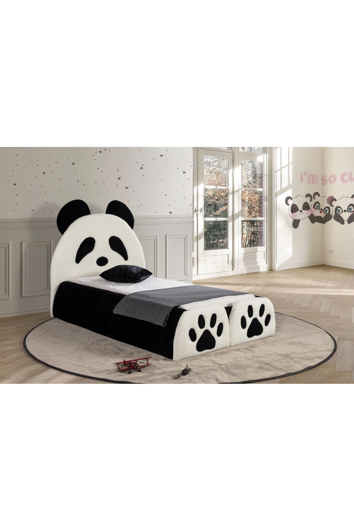 Mobilya Stant Most Panda Tek Kişilik Karyola Teddy Kumaş 90x190
