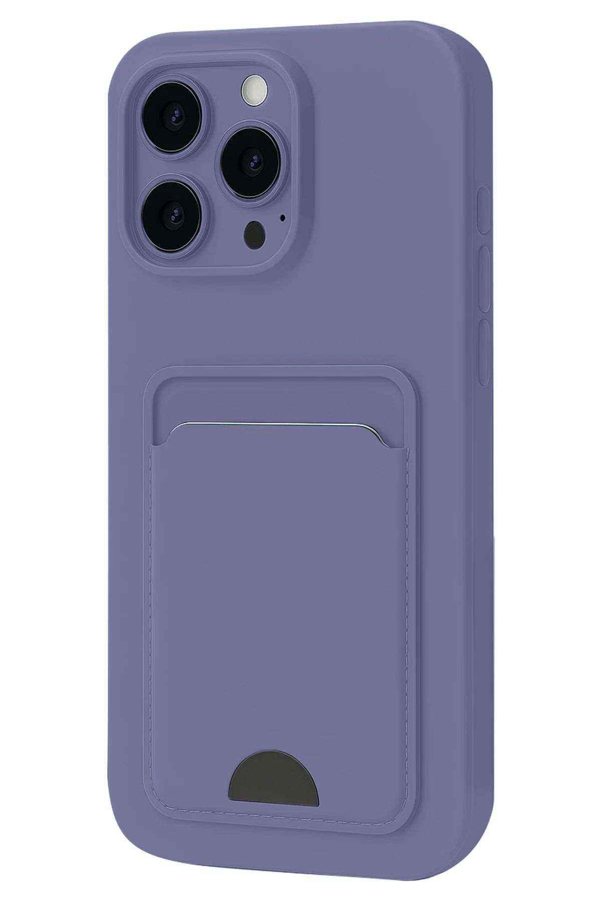 NewFace iPhone 16 Plus Kılıf Kelvin Kartvizitli Silikon - Lila MXMPA