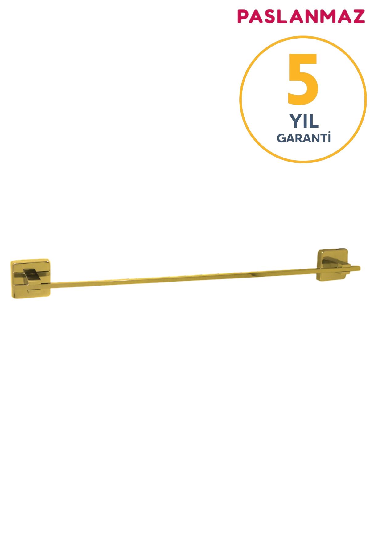BanyomHome Paslanmaz Pirinç Aksu Uzun Havluluk 50 Cm Altın Gold