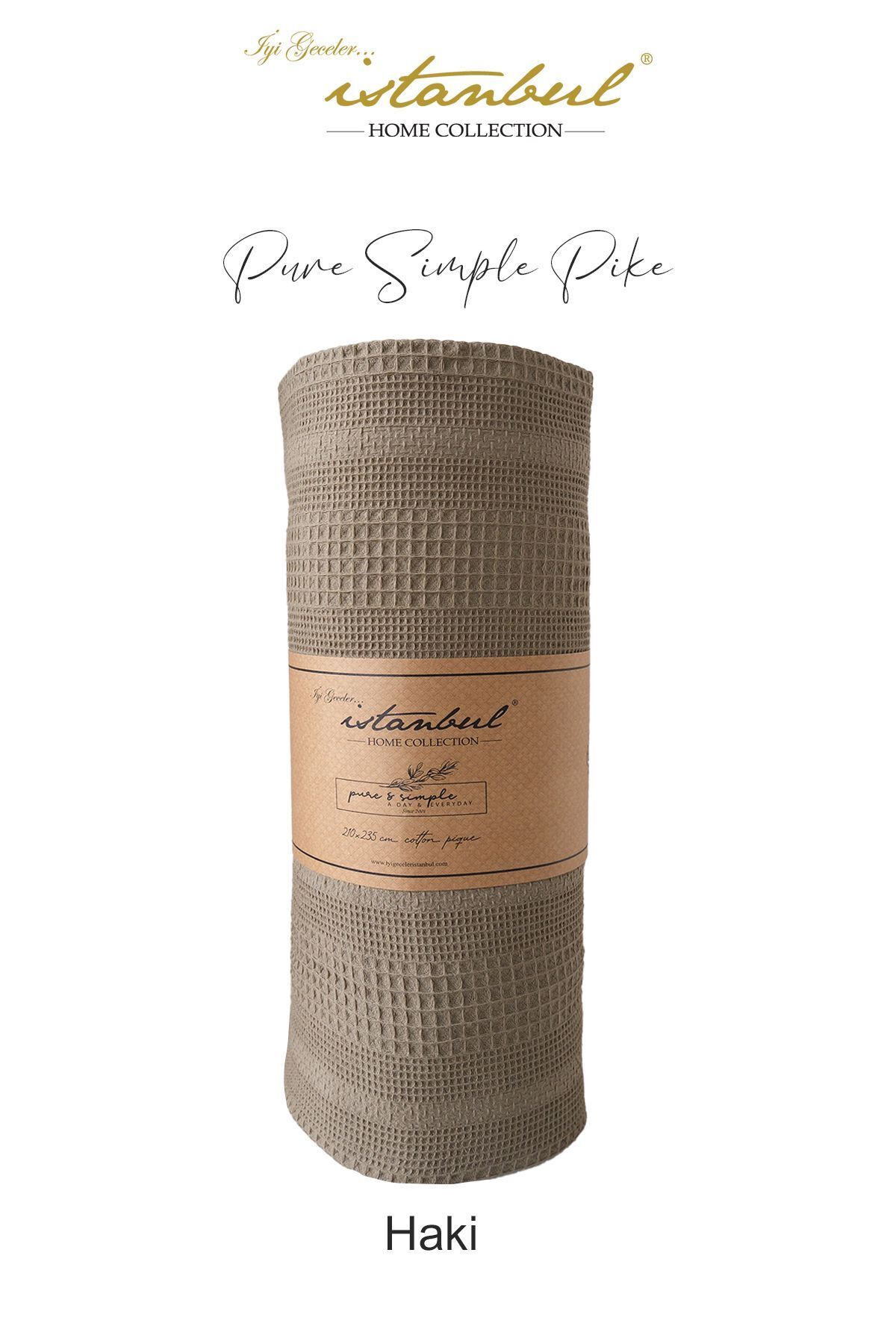 İyi Geceler İstanbul %100 Pamuklu Pure Simple Çift Kişilik Pike 210x235 cm