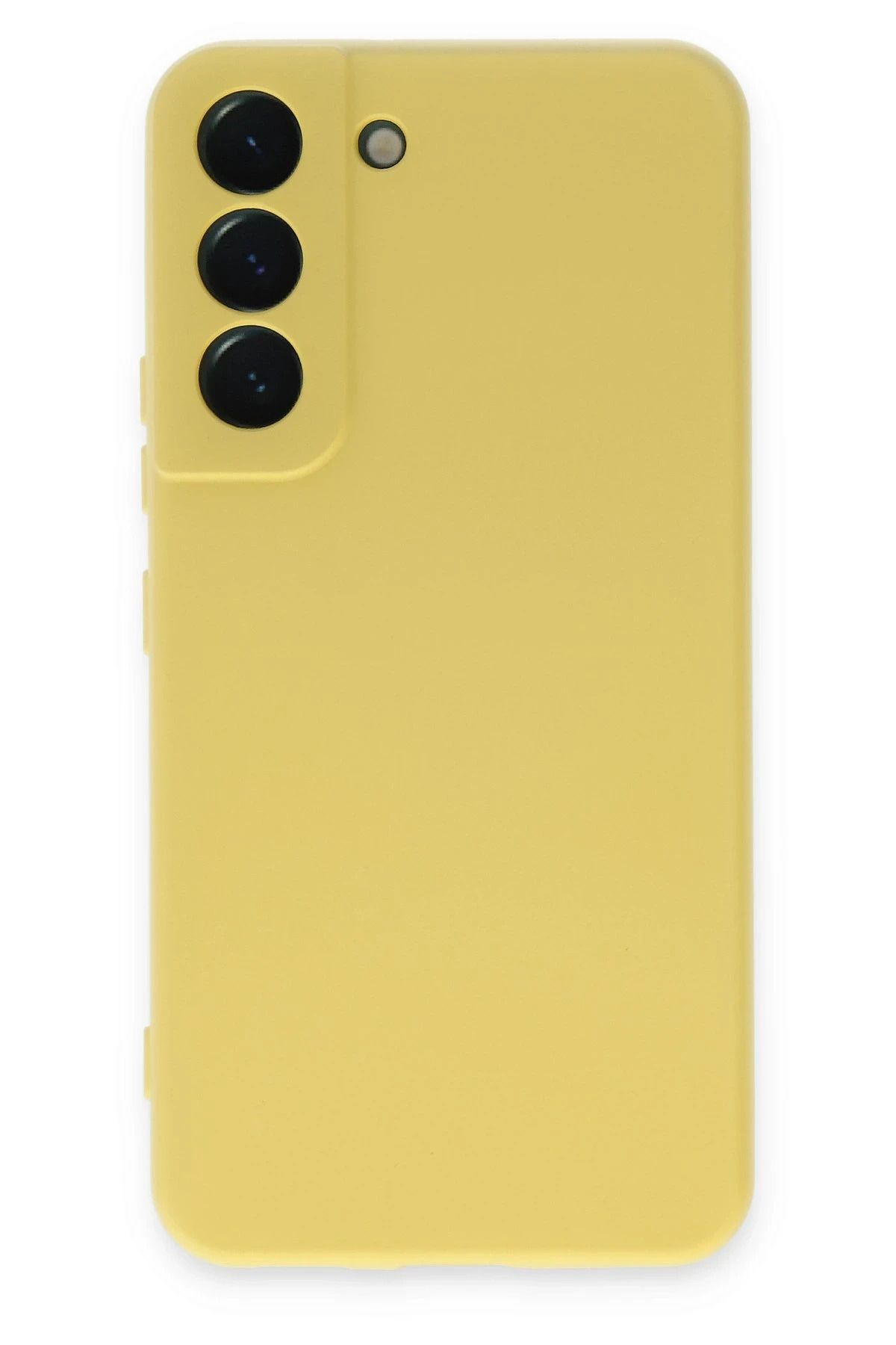 NewFace Samsung Galaxy S22 Kılıf Nano içi Kadife Silikon - Sarı DRSTR