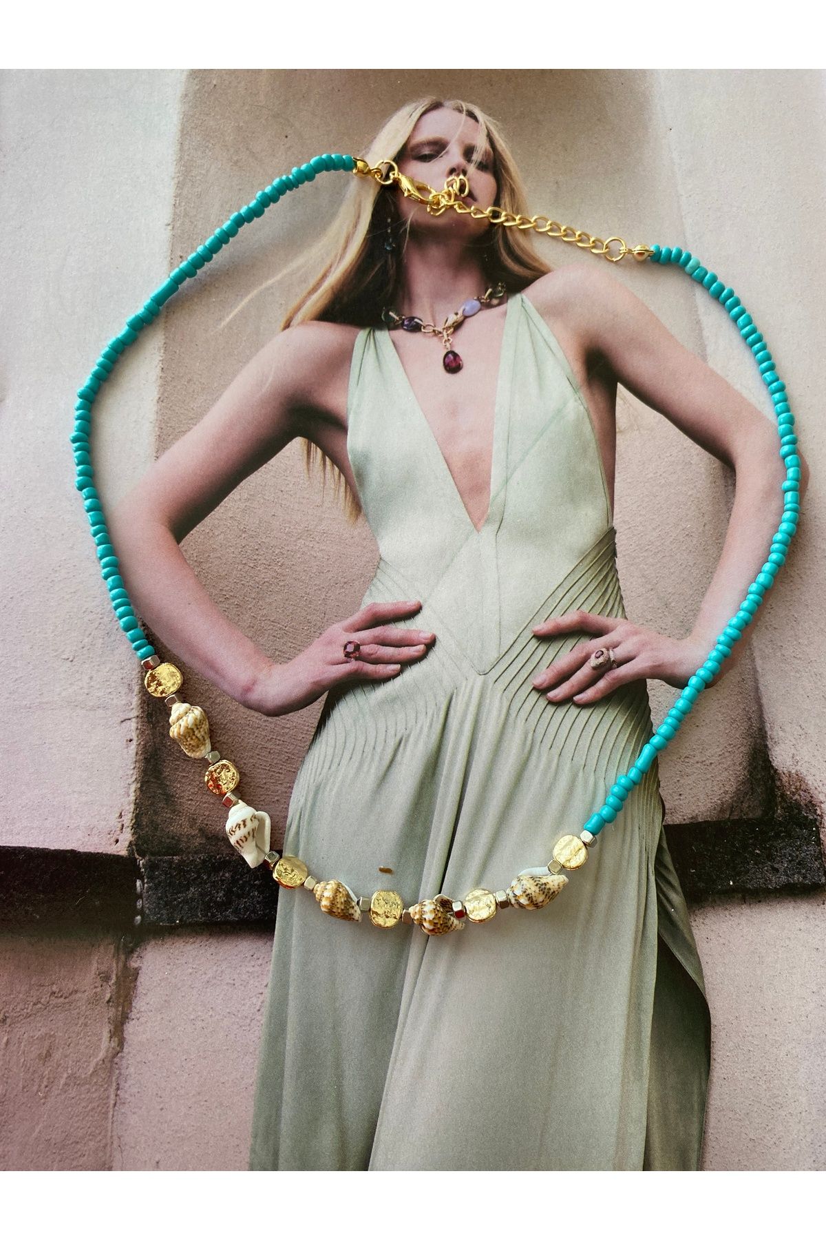 Pinery Jewels Deniz Kabuğu Detaylı Yazlık Kadın Kolye – Modern ve Şık Tasarım