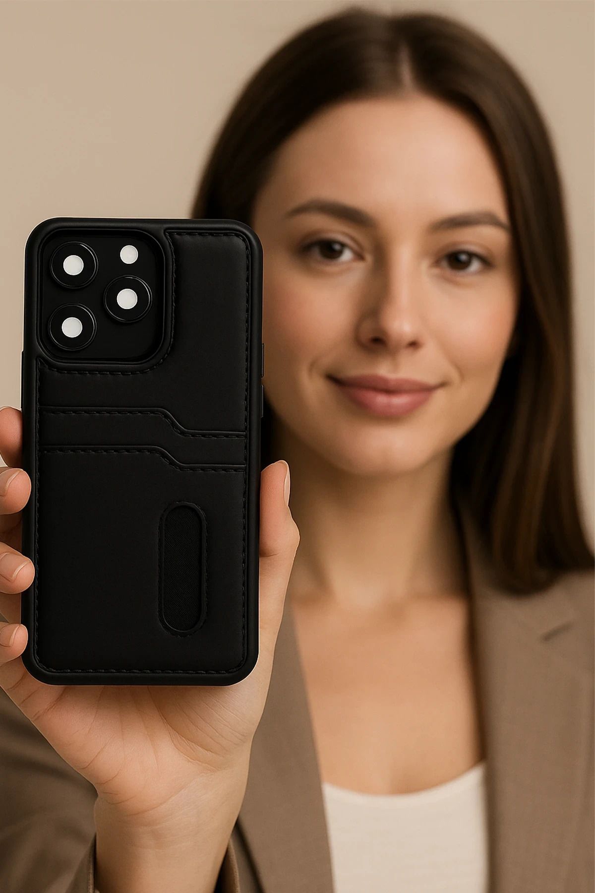 NewFace Xiaomi Redmi Note 14 4G Kılıf Sara Kartvizitli Deri Kılıf - Koyu Yeşil DRSTR