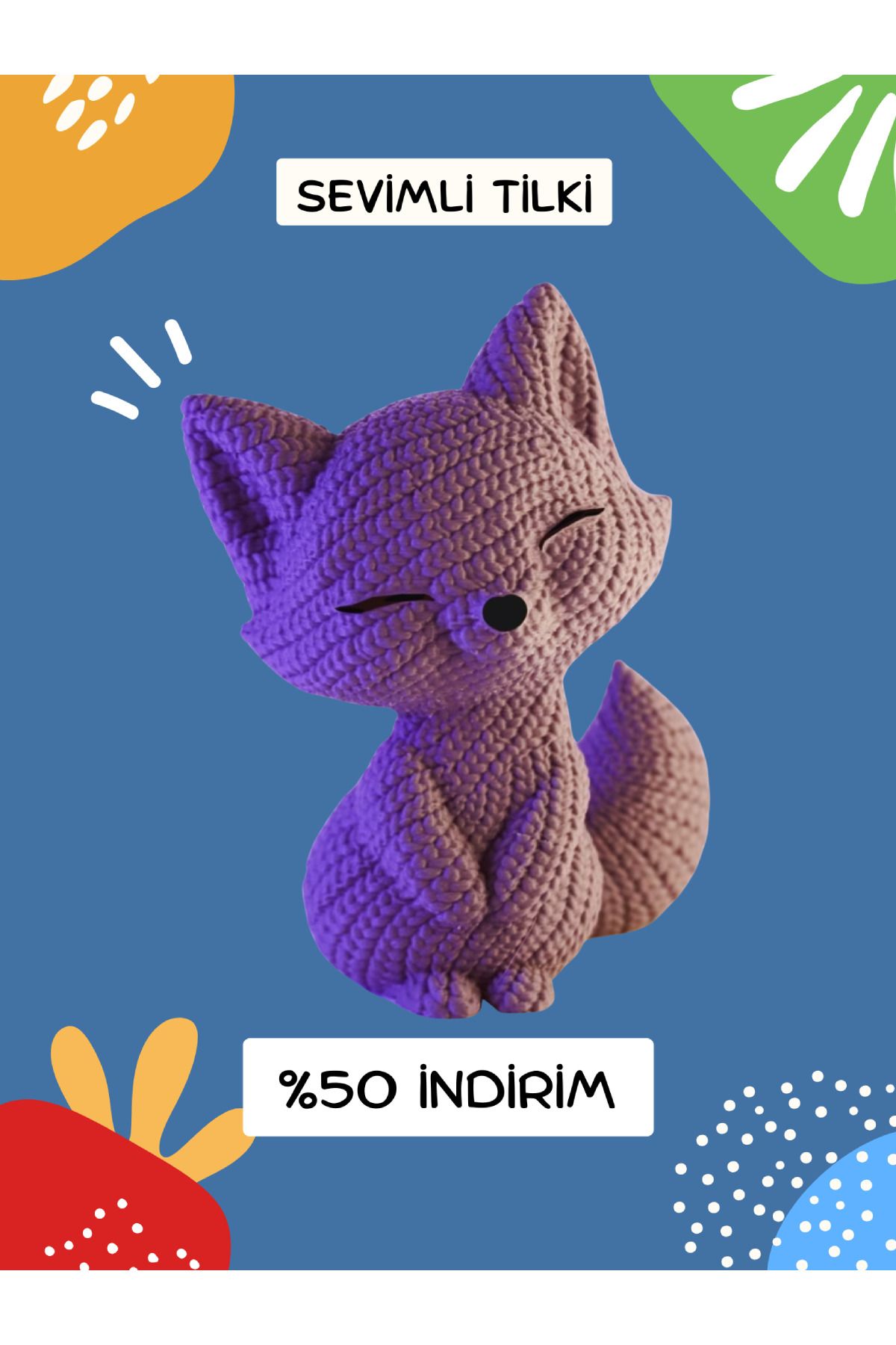 Toptan3D Sevimli Tilki – 3D Örgü Tasarımlı Oyuncak
